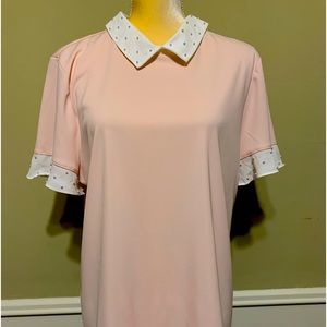 Karl Lagerfeld Large Woman’s Pink & White Blouse